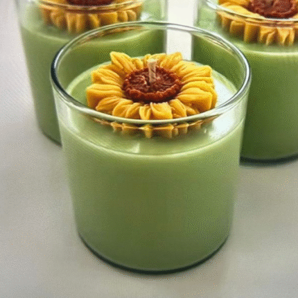 Sunflower scented candle jar